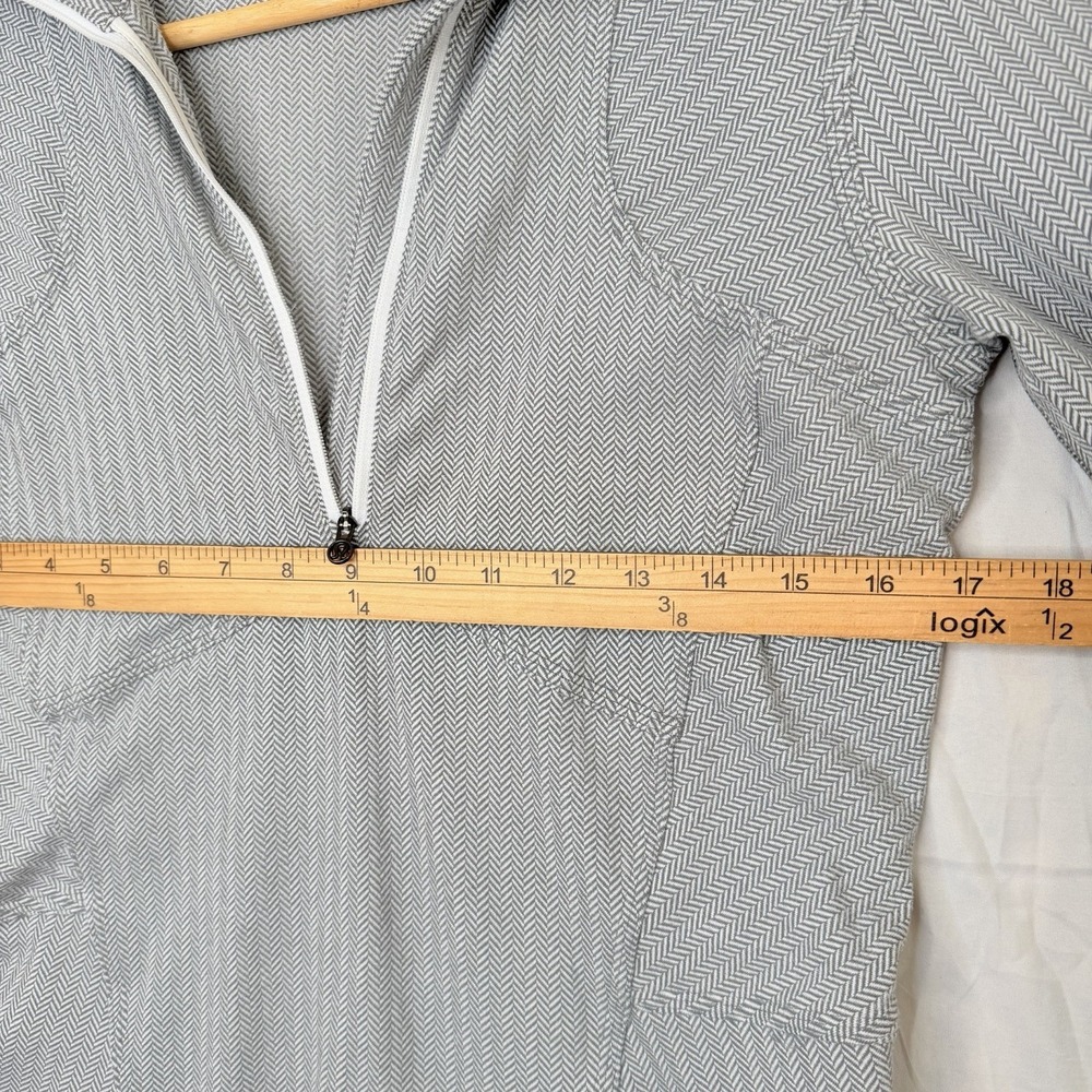 Lululemon Women's Kanto Catch Me 1/2 Zip Top Heather White Slate grey Size 8 - Picture 10 of 16